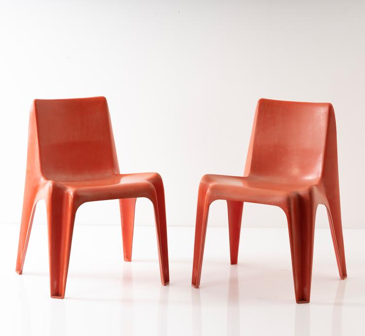 Bild 1 zu Objekt, Set of two 'BA 1171' stacking chairs, 1964, Helmut B&auml;tzner, Bofinger, Ilsfeld, 152B 538