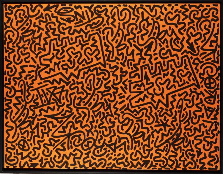 Hauptbild zu Objekt, 'Dogs and Ufo', 1980-er Jahre, Keith Haring,Angel Ortiz (LA II), 151C 685