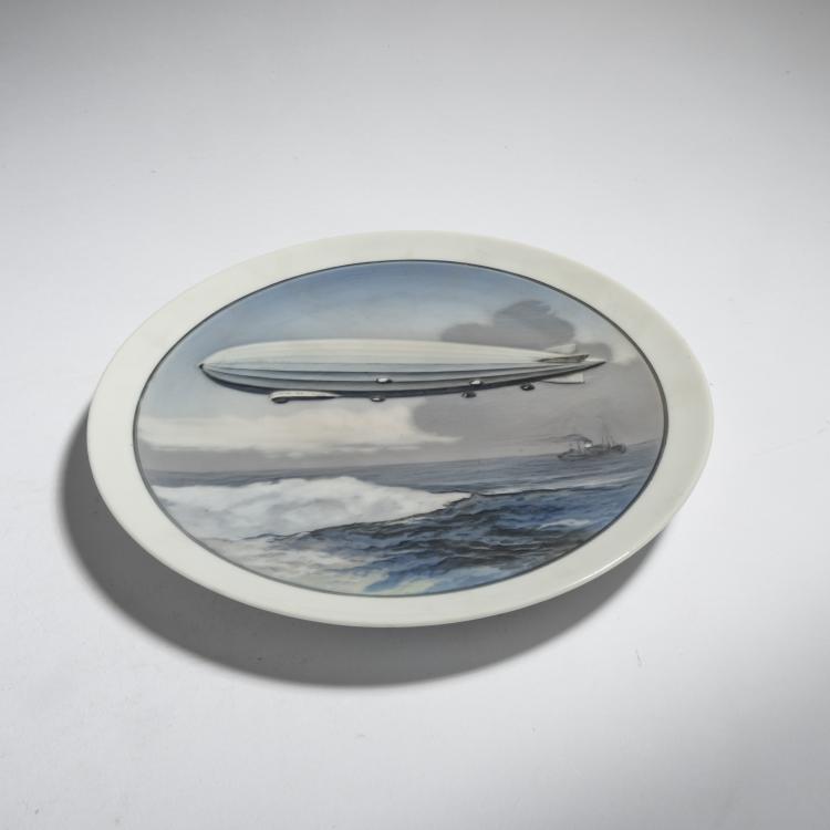 Bild 2 zu Objekt, Wall plate with zeppelin, c. 1920, Rosenthal, Selb, 153C 577