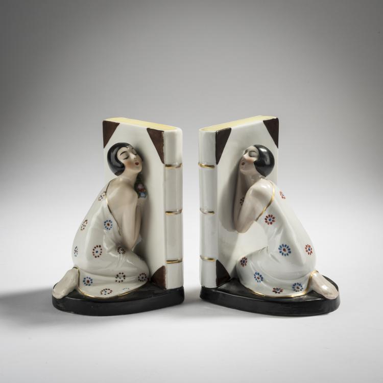 Bild 1 zu Objekt, Pair of bookends with a female figure, c. 1928, Frankreich, 153C 501