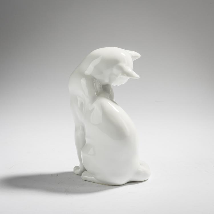 Bild 2 zu Objekt, Sitting cat, 1934, Robert Ullmann, Augarten Wien, 153C 516