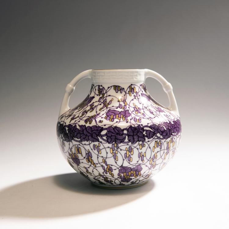 Hauptbild zu Objekt, '874' vase with handles,  d&eacute;cor '831', 1907, Adelbert Niemeyer, Nymphenburg, KPM, 153C 566