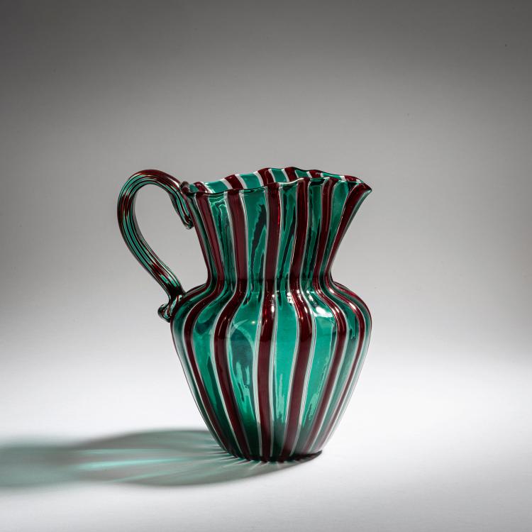 Hauptbild zu Objekt, 'A fasce' jug, c. 1955, Fulvio Bianconi, Venini & C., Murano, 152C 656