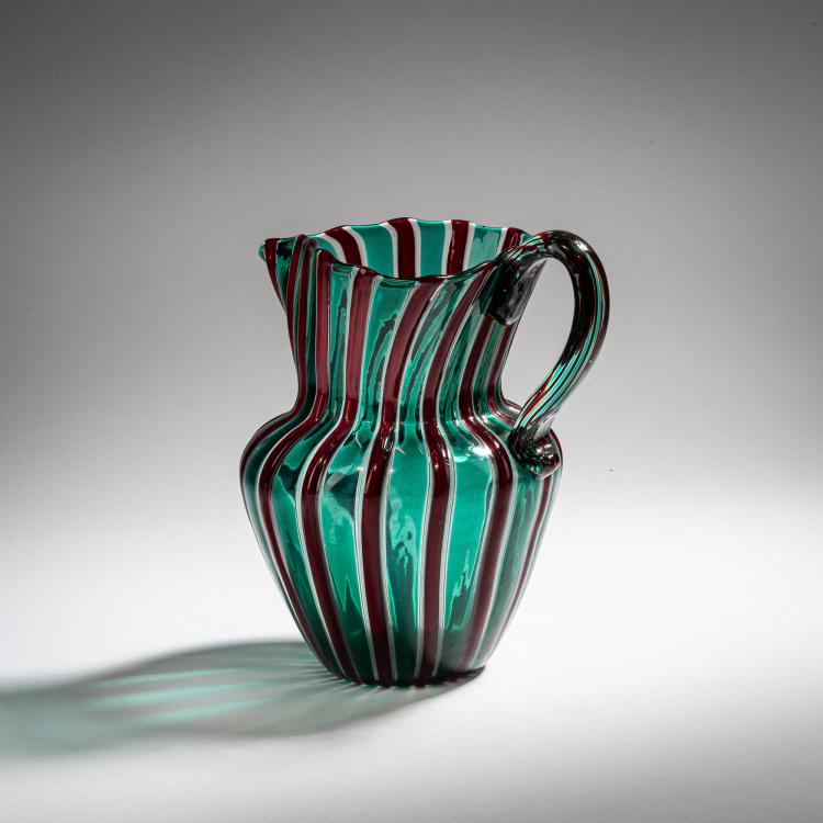 Bild 1 zu Objekt, 'A fasce' jug, c. 1955, Fulvio Bianconi, Venini & C., Murano, 152C 656