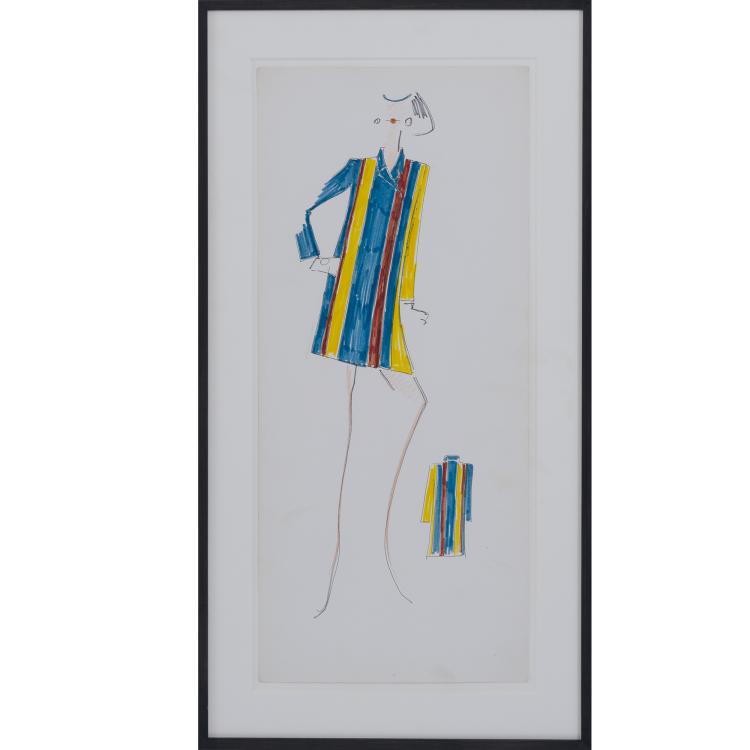 Hauptbild zu Objekt, Modezeichnung, 1963-69, Karl Lagerfeld, Lagerfeld, Karl, 152B 544