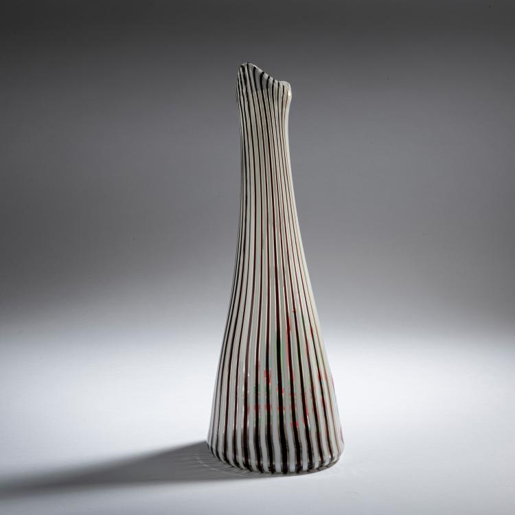Bild 1 zu Objekt, 'Filigrana semplice a fascia bianca nera' vase, 1954, Dino Martens, Toso, Aureliano, Murano, 152C 832