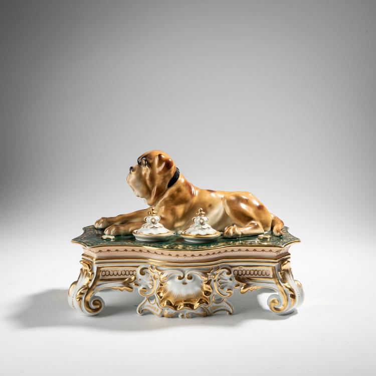 Hauptbild zu Objekt, Desk set with a dog, 1920s, Teichert, Ernst, Meissen, 153C 589