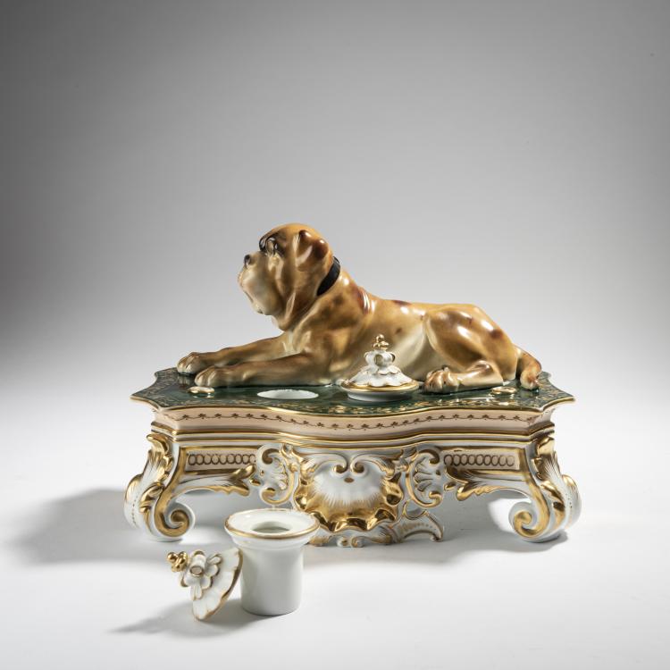 Bild 1 zu Objekt, Desk set with a dog, 1920s, Teichert, Ernst, Meissen, 153C 589