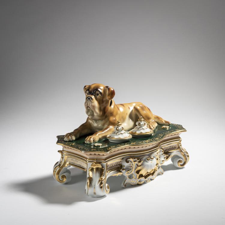 Bild 2 zu Objekt, Desk set with a dog, 1920s, Teichert, Ernst, Meissen, 153C 589