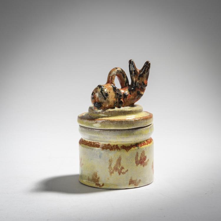 Hauptbild zu Objekt, Inkwell with fish, c. 1921, Kitty Rix-Ueno, Wiener Werkst&auml;tte, 153C 536
