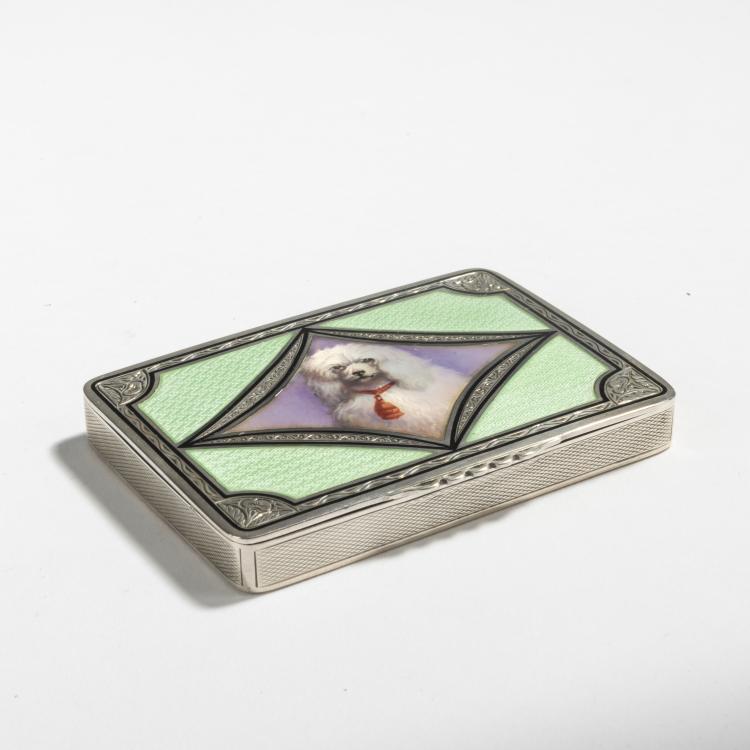 Bild 1 zu Objekt, Business card case with poodle, c. 1925, &Ouml;sterreich, 153C 726