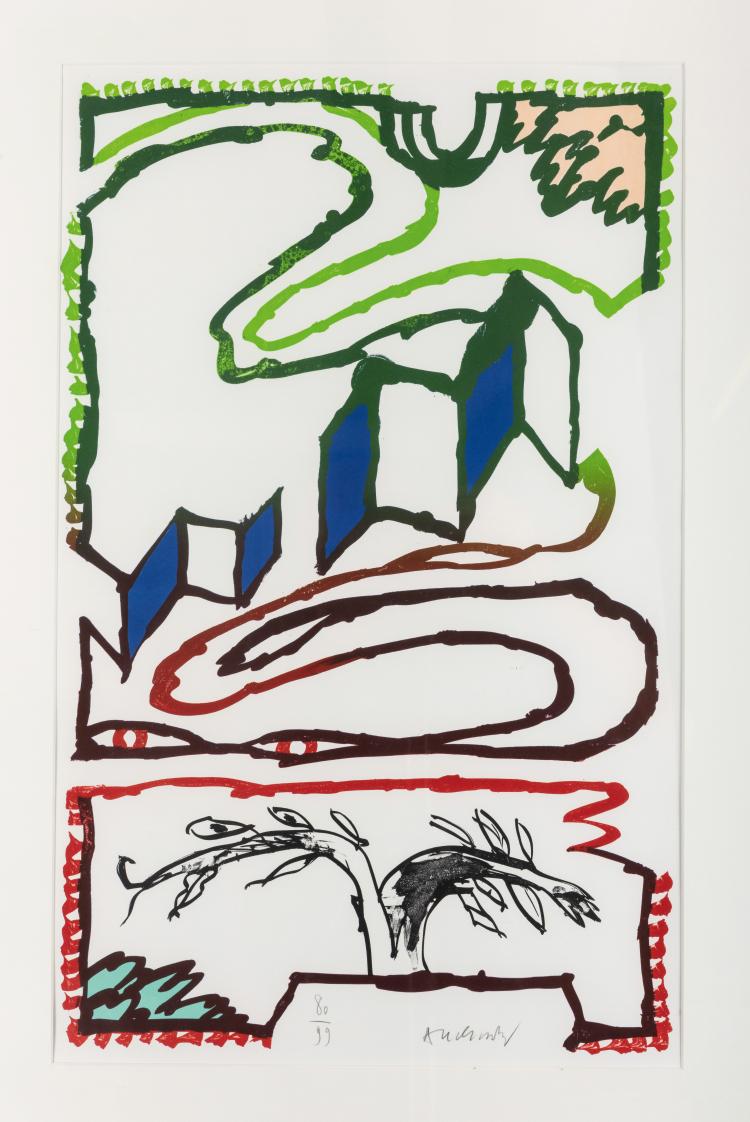 Hauptbild zu Objekt, Untitled (Abstract Composition), 1970s, Pierre Alechinsky, 154D 407