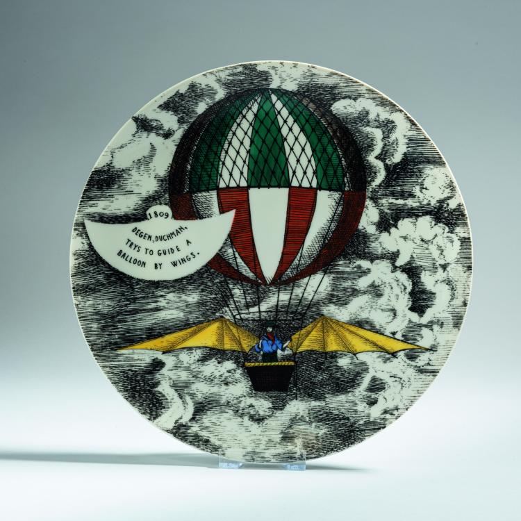 Hauptbild zu Objekt, Teller 'Mongolfiere', 1955, Piero Fornasetti, Fornasetti, Mailand, 152A 209