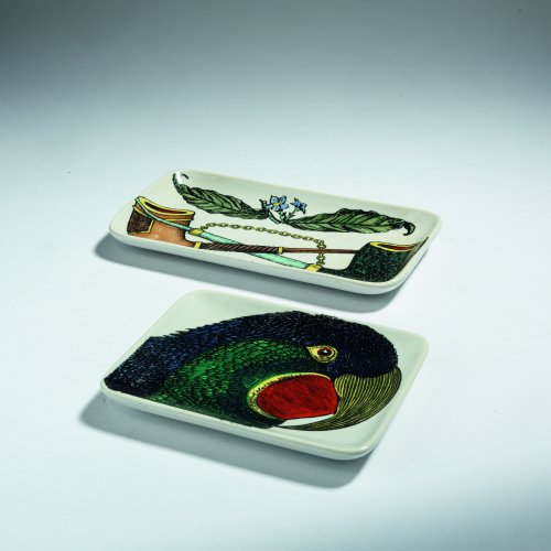 Set of two 'Due pipe' and 'Pappagallo' ashtrays, 1950s