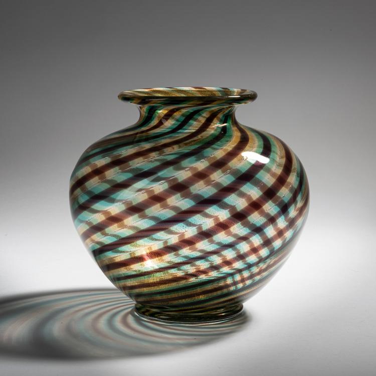 Hauptbild zu Objekt, Vase 'Spira aurata', um 1966, Ercole Barovier, Barovier & Toso, Murano, 152C 731
