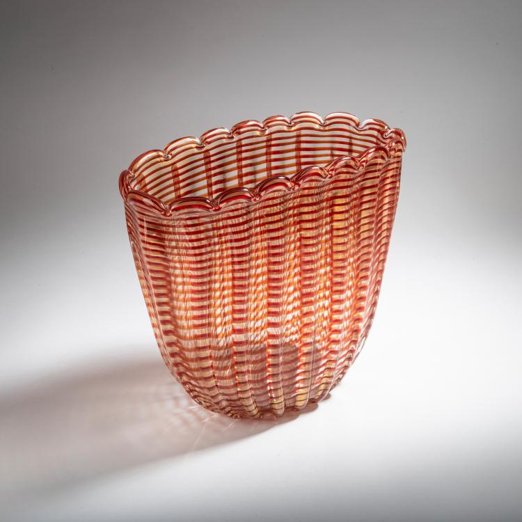 Bild 1 zu Objekt, 'Zebrato' vase, 1949, Ercole Barovier, Barovier & Toso, Murano, 152C 702
