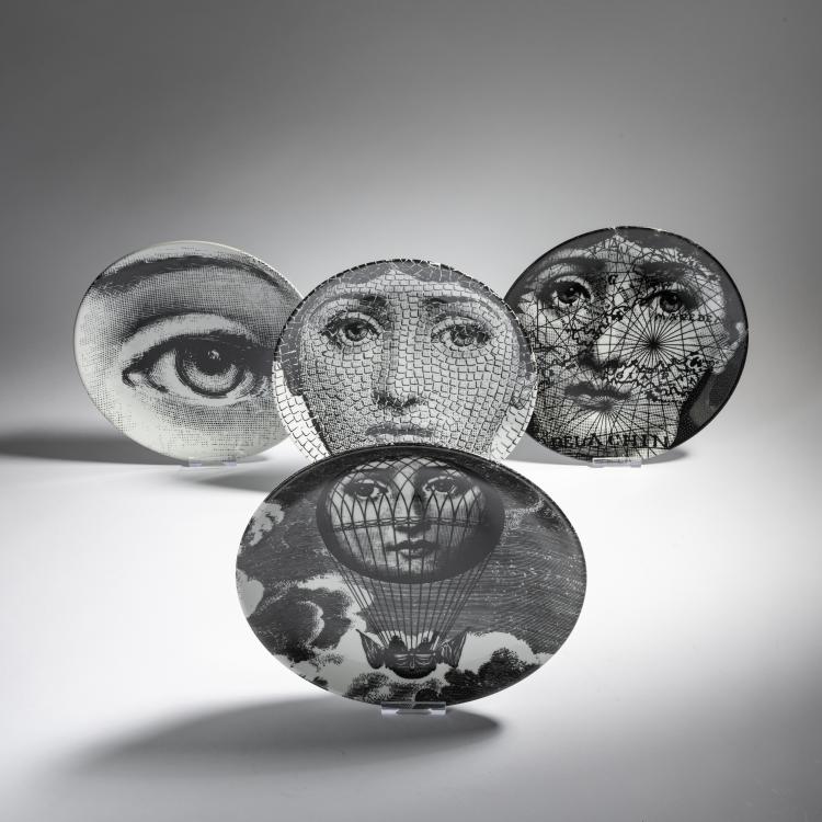 Bild 1 zu Objekt, Vier Teller 'Tema e variazioni', 1980er Jahre, Piero Fornasetti, Fornasetti, Mailand, 152A 231
