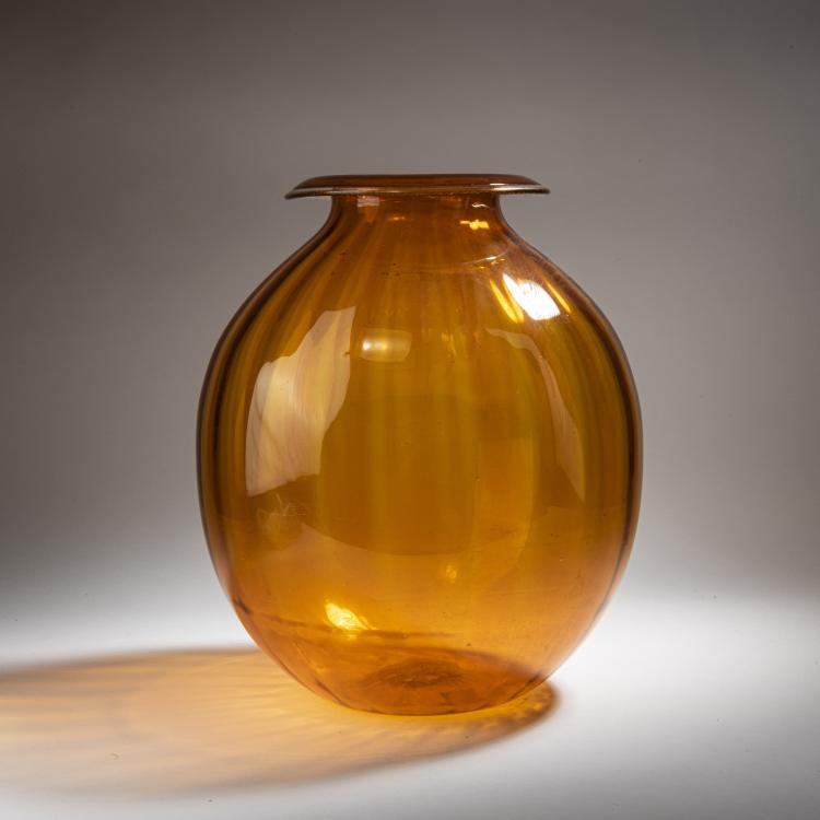 Hauptbild zu Objekt, Large 'A coste' vase, c. 1925, Ercole Barovier (attributed), Barovier & Toso, Murano (zugeschrieben), 152C 688