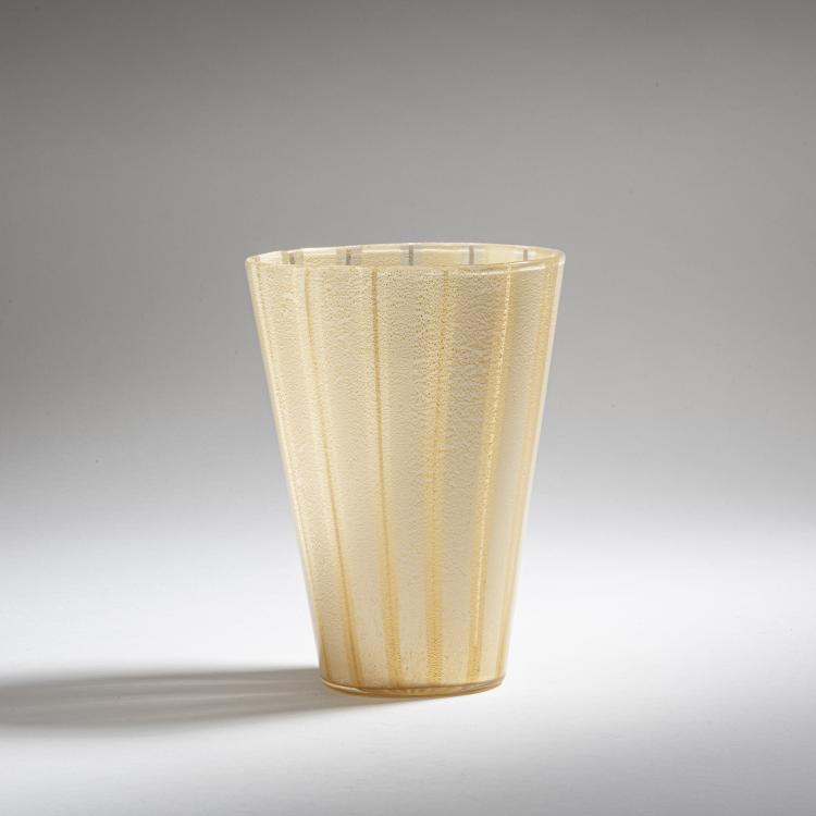 Hauptbild zu Objekt, 'Incamiciato a fasce verticali' vase, 1952, Flavio Poli, Seguso Vetri d'Arte, Murano, 152C 777