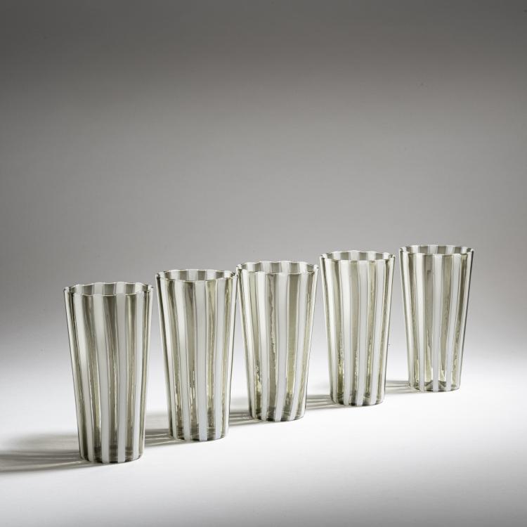 Bild 1 zu Objekt, Five 'A fasce' tumblers, 1946/47, Gio Ponti, Venini & C., Murano, 152C 632