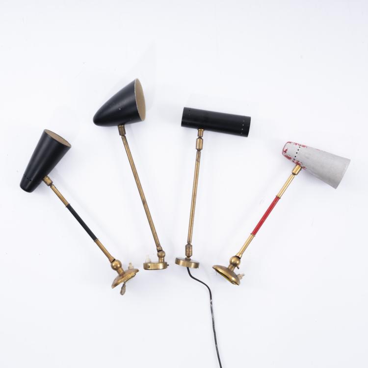 Hauptbild zu Objekt, Vier Wandleuchten, 1950er Jahre, Stilnovo, Mailand, 152A 81