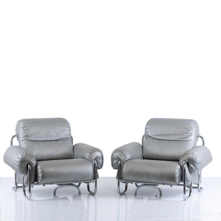 Hauptbild zu Objekt, Zwei Armlehnsessel 'Tucroma', 1970er Jahre, Guido Faleschini, i4Mariani, Brianza, 152A 258