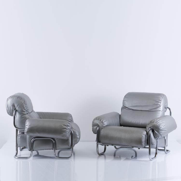 Bild 1 zu Objekt, Zwei Armlehnsessel 'Tucroma', 1970er Jahre, Guido Faleschini, i4Mariani, Brianza, 152A 258