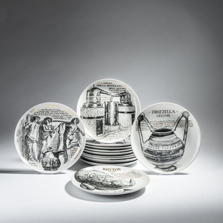 Bild 1 zu Objekt, Set of twelve plates for Martini & Rossi, 1960/70s, Piero Fornasetti, Fornasetti, Mailand, 152A 215