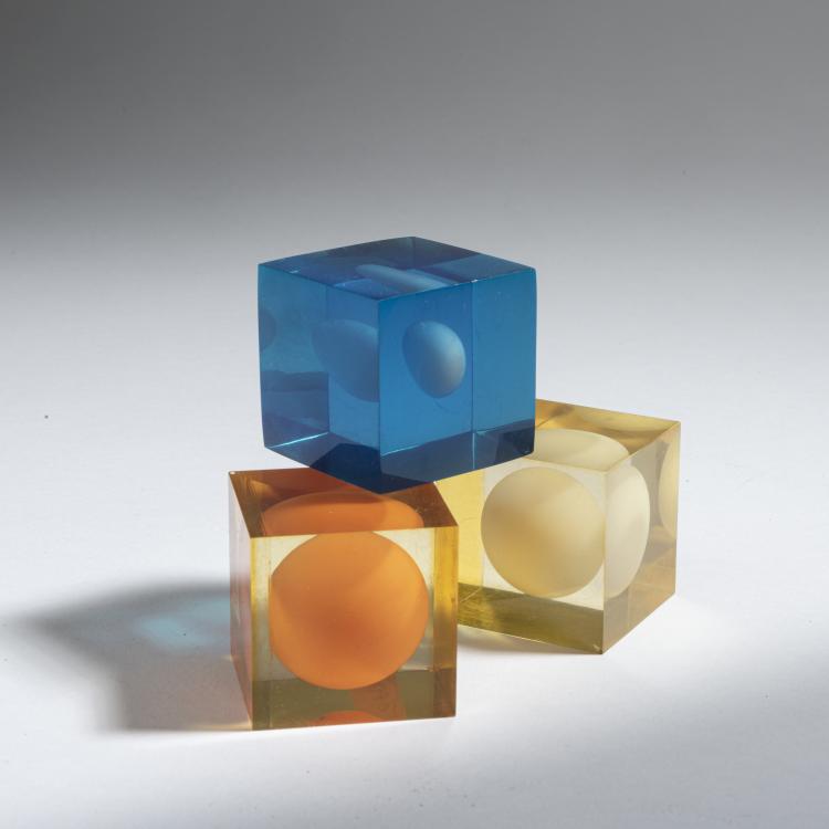 Hauptbild zu Objekt, Set of three 'Cubes', c. 1960, Enzo Mari, Danese, Mailand, 152A 114