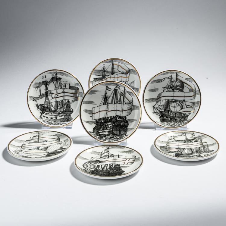 Bild 2 zu Objekt, Set of seven coaster 'Velieri', 1960s, Piero Fornasetti, Fornasetti, Mailand, 152A 217