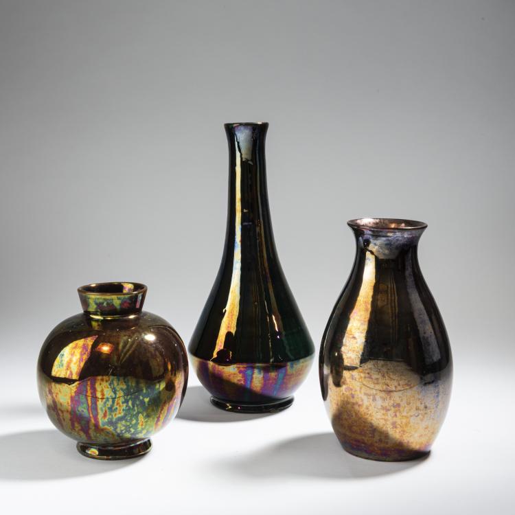 Bild 1 zu Objekt, Drei l&uuml;strierte Vasen, um 1950, Gatti, Riccardo, Faenza, 152A 126