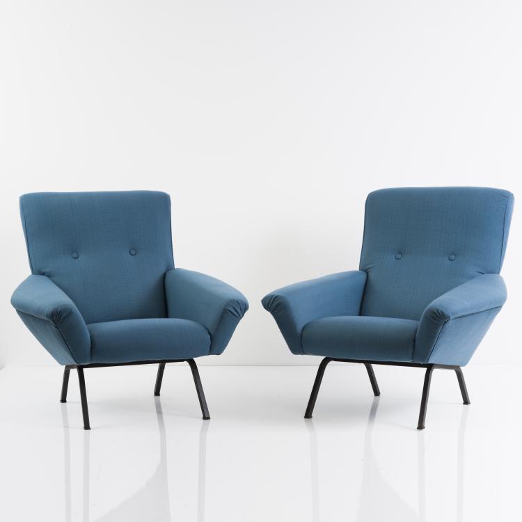 Hauptbild zu Objekt, Zwei Armlehnsessel, um 1950, Augusto Magnaghi,Mario Terzaghi, F.B.G. Meda, 152A 71