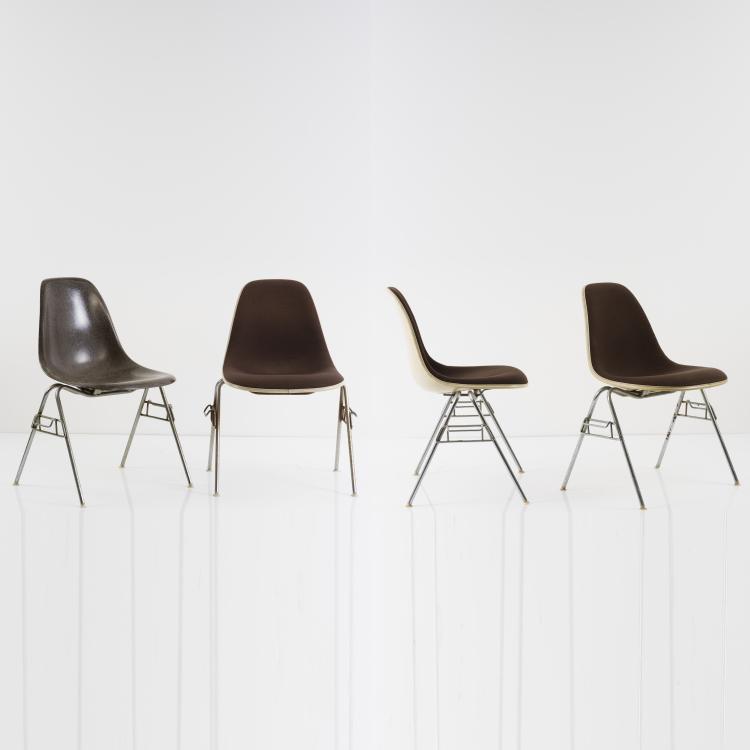 Bild 1 zu Objekt, Set of four chairs 'Plastic Side Chair DSS', 1955, Ray Eames, Miller, Herman, Zeeland, 152B 438