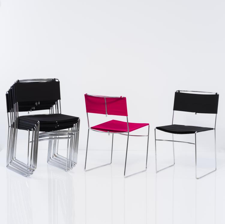 Bild 2 zu Objekt, 12 Stapelst&uuml;hle 'Delfina', 1974, Enzo Mari, Driade, Caorso; Robots, Italien, 152A 294