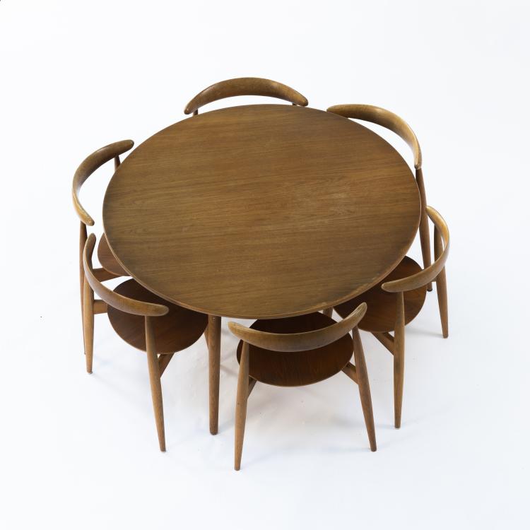 Bild 3 zu Objekt, Tisch '4602' mit sechs St&uuml;hlen '4103', 1952, Hans J. Wegner, Fritz Hansen, Aller&oslash;d, 152B 423