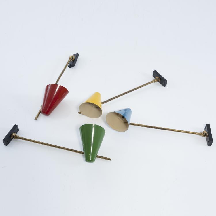 Bild 1 zu Objekt, Vier Wandleuchten, 1950er Jahre, Italien, 152A 23