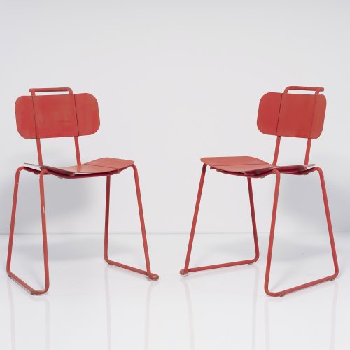 Set of two 'Libra' stacking chairs, 1970s