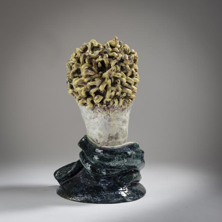 Bild 2 zu Objekt, Head with blond hair, c. 1920, Hedwig Schmidl, Wiener Werkst&auml;tte, 153C 480