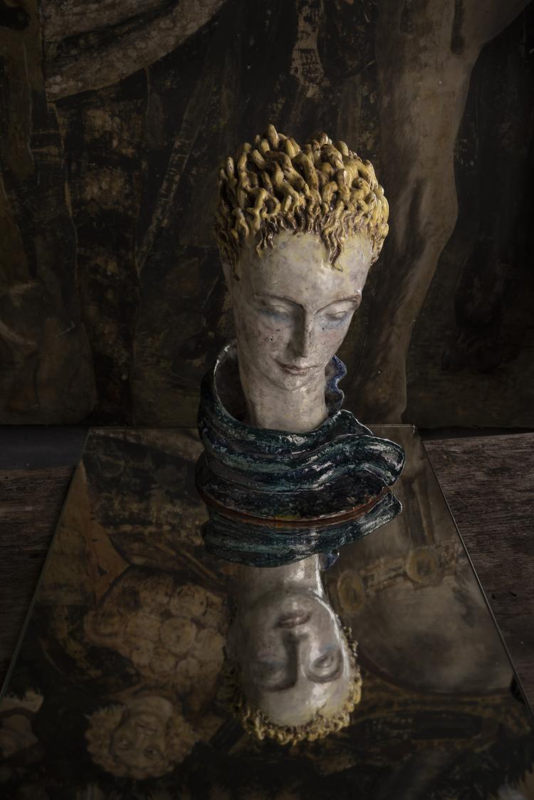 Bild 5 zu Objekt, Head with blond hair, c. 1920, Hedwig Schmidl, Wiener Werkst&auml;tte, 153C 480