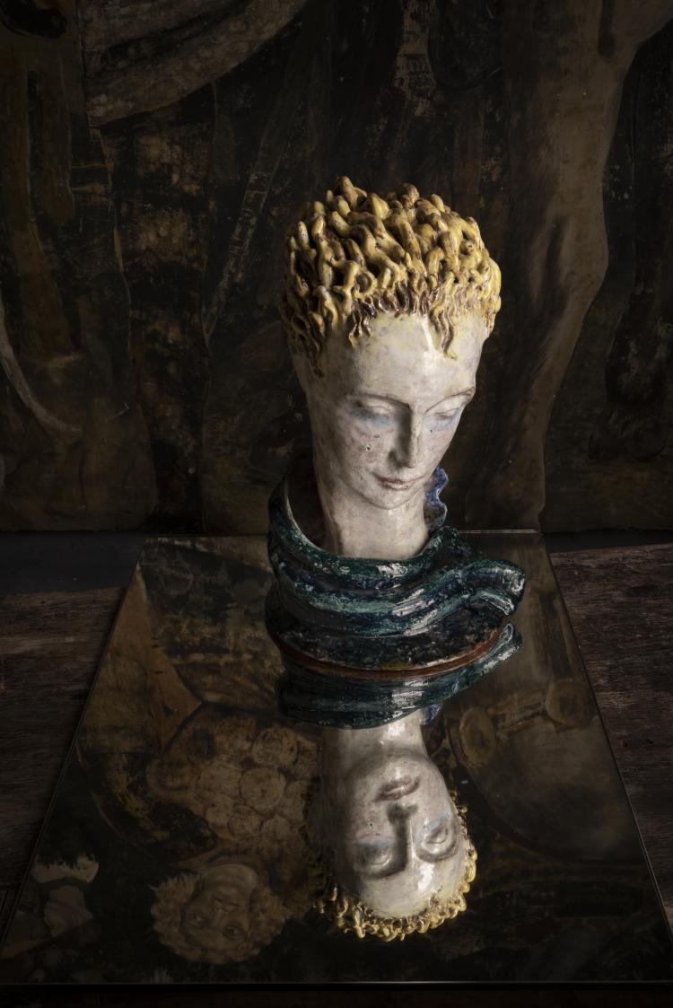 Bild 7 zu Objekt, Head with blond hair, c. 1920, Hedwig Schmidl, Wiener Werkst&auml;tte, 153C 480