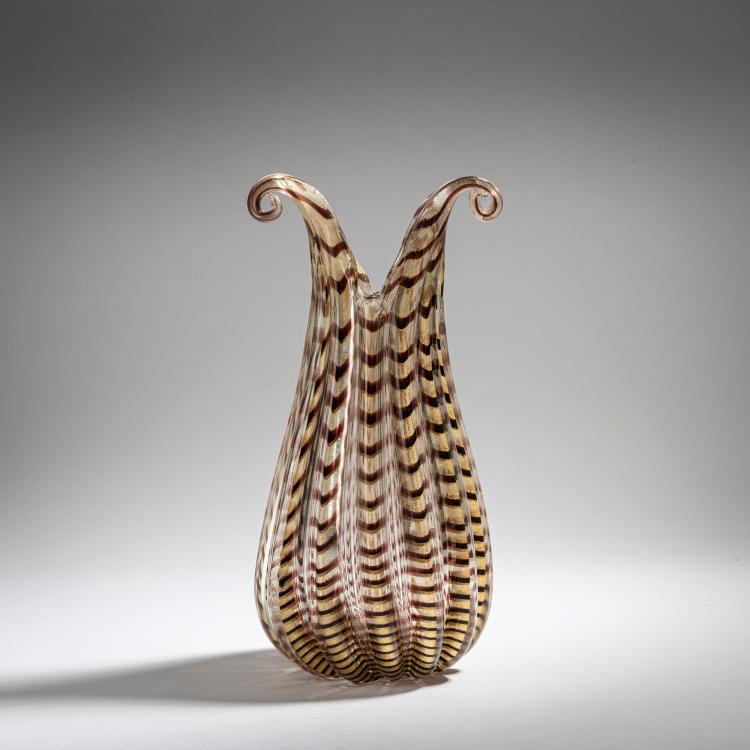 Hauptbild zu Objekt, Vase 'Zebrato', 1949, Ercole Barovier, Barovier & Toso, Murano, 152C 705