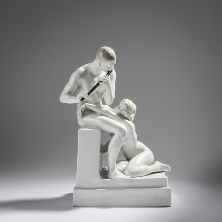 Hauptbild zu Objekt, Flute player, 1919, Johannes B&ouml;se, Rosenthal, Selb, 153C 571