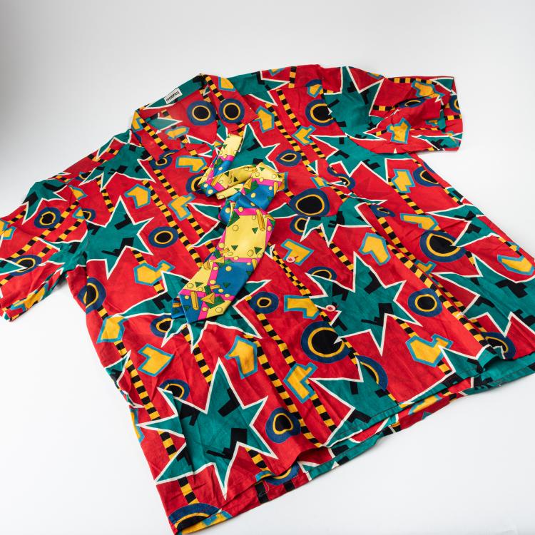Hauptbild zu Objekt, Set of a Hawaiian Shirt and a tie, 1982, Nathalie Du Pasquier, Memphis, Mailand, 152A 326