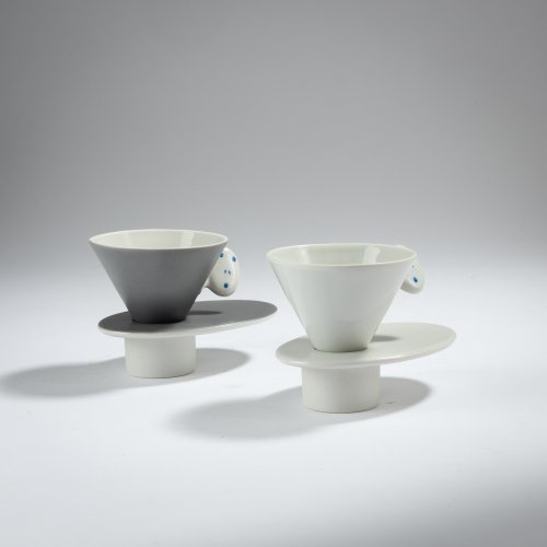 Set of two 'Tatzina' espresso cups, 1986