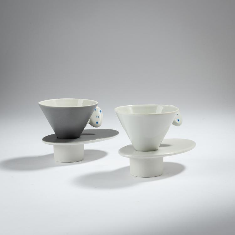Hauptbild zu Objekt, Zwei Espressotassen 'Tatzina', 1986, Andrea Branzi, Alessi Tendentse, Crusinallo, 152A 315
