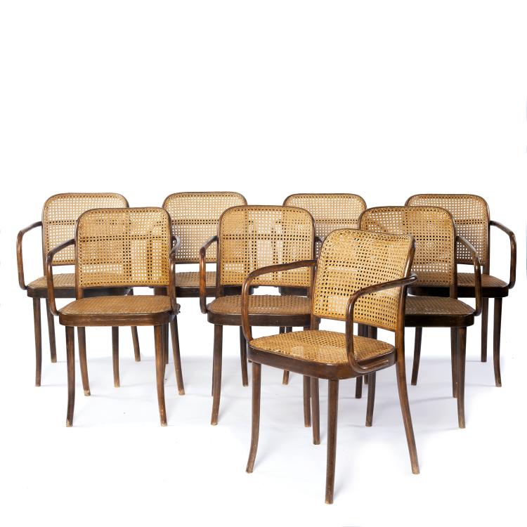 Hauptbild zu Objekt, Eight 'Prague' chairs '8114', 1930s, Josef Frank,Oswald Haerdtl,Josef Hoffmann, FMG, Polen, 152B 361
