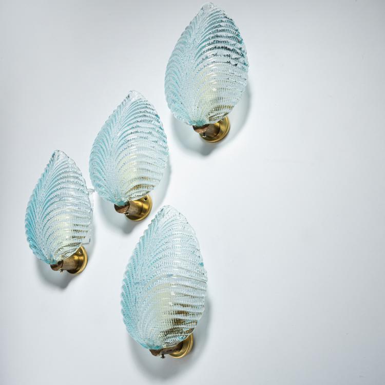 Bild 1 zu Objekt, Vier Wandappliquen 'Costolato', 1940er Jahre, Barovier & Toso, Murano, 152A 94