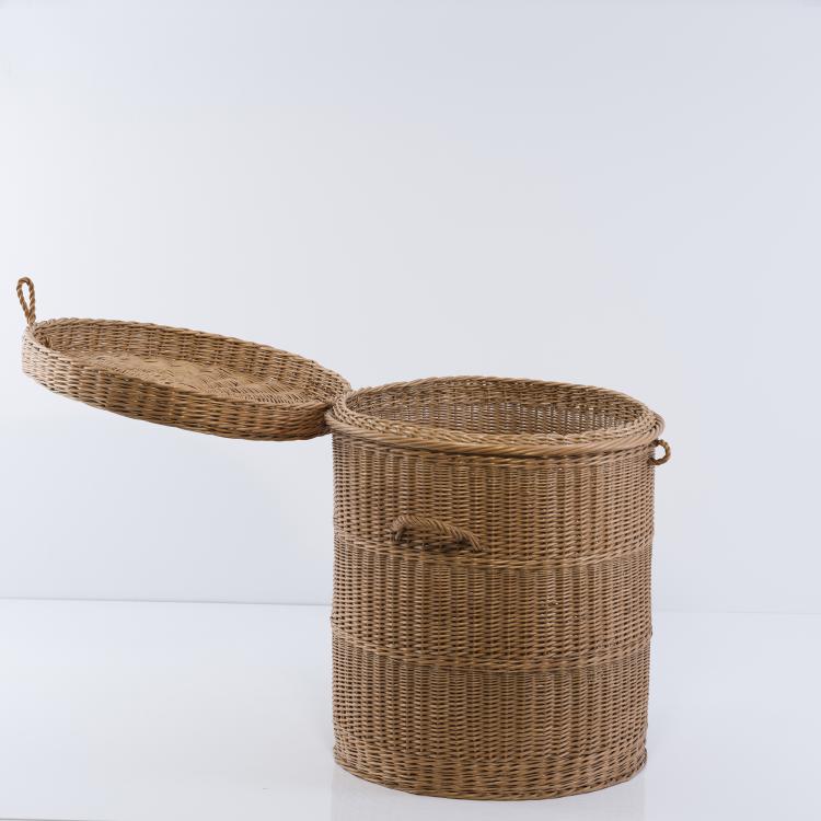 Bild 1 zu Objekt, Korbtonne mit Deckel, um 1965, Italien, 152A 182