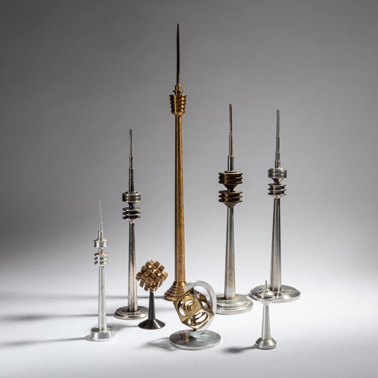 Hauptbild zu Objekt, Set of six television tower models and two small sculptures, 1960-1980s, Deutschland, 152B 510