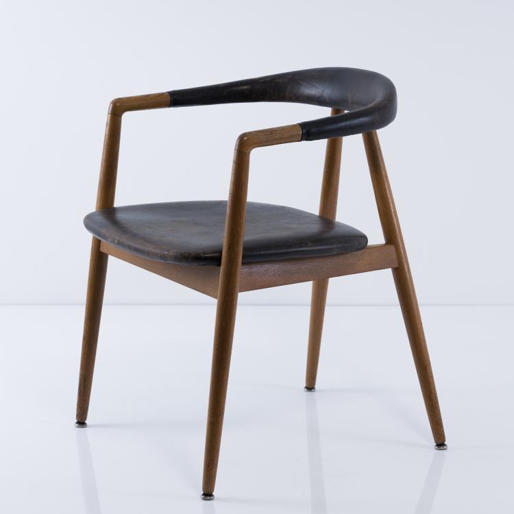 Hauptbild zu Objekt, Armchair, 1950s, Helmut Magg, Deutsche Werkst&auml;tten, M&uuml;nchen (zugeschrieben), 152B 464
